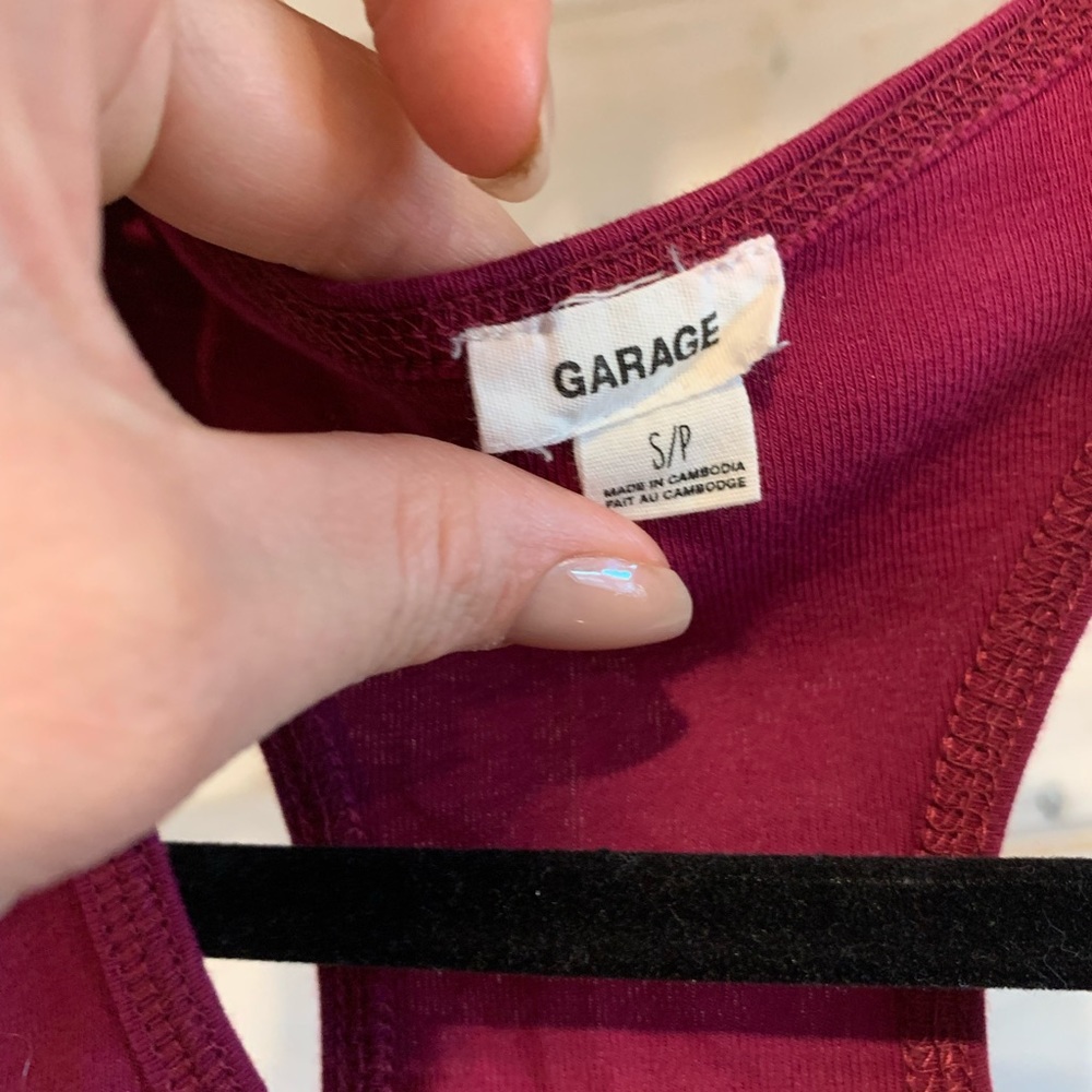 Garage | Purple Cropped Racerback Tank - Picture 2 of 3